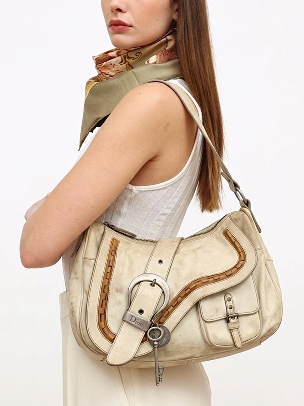 DIOR 2007 Gaucho Double Saddle Leather Shoulder Bag John Galliano Era - Picture 3 of 16